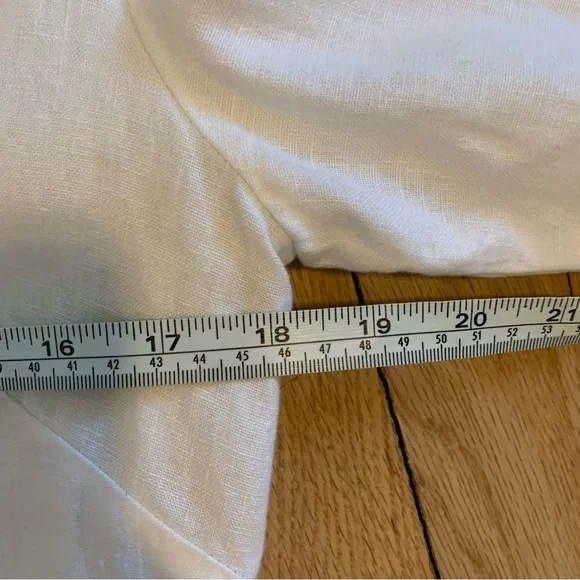 Cynthia Howie Boutique Dainty Beaded Linen White Embroidered Women's Top Sz 8 - Picture 10 of 11